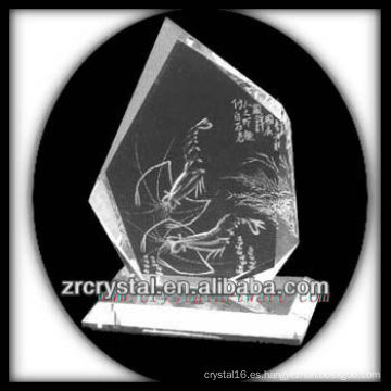 Intaglio de cristal hecho a mano K9 con camarones